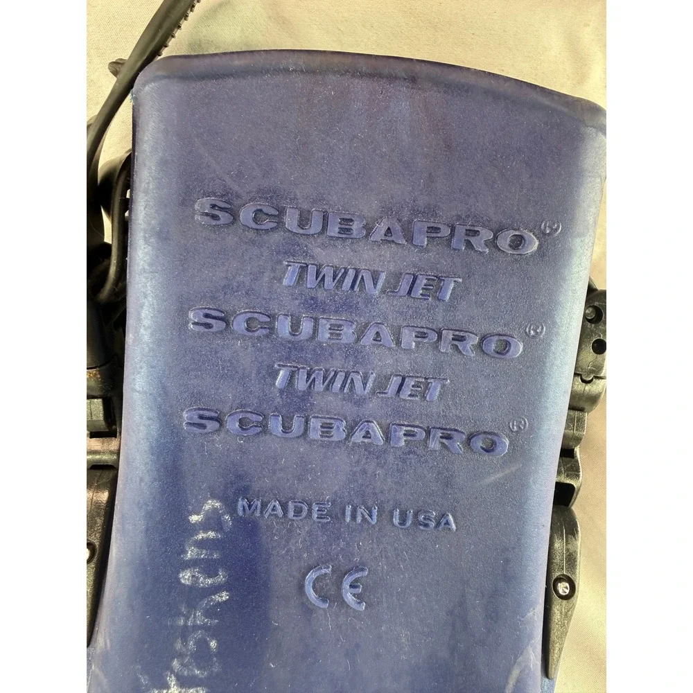 Scubapro Twin Jet Blue Open Heel Split Fins Large Nature's Wing Scuba Diving USA